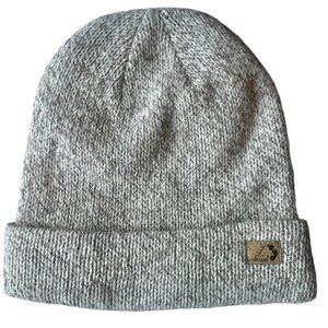EccoRaggs Wool Blend Beanie Hat Knitted Gray Beige